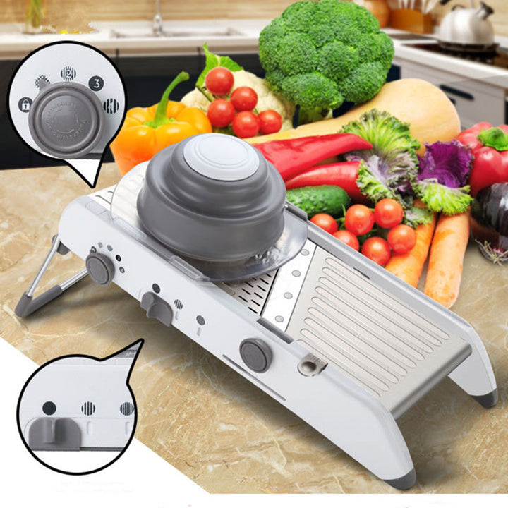 Manual Vegetable Slicer with Adjustable Stainless Steel Blade