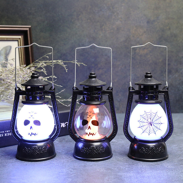 Vintage LED Halloween Nightlight with Ghost & Spider