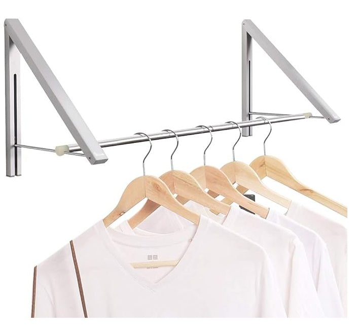 Wall-Mounted Laundry Drying Rack with Rod