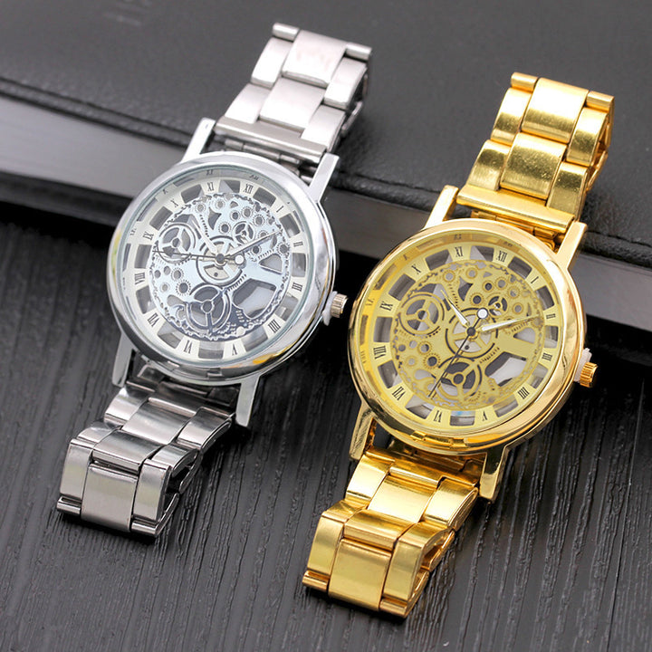 Fashion Non-mechanical Men's Watch Made Of Alloy Hollow Fashion Quartz