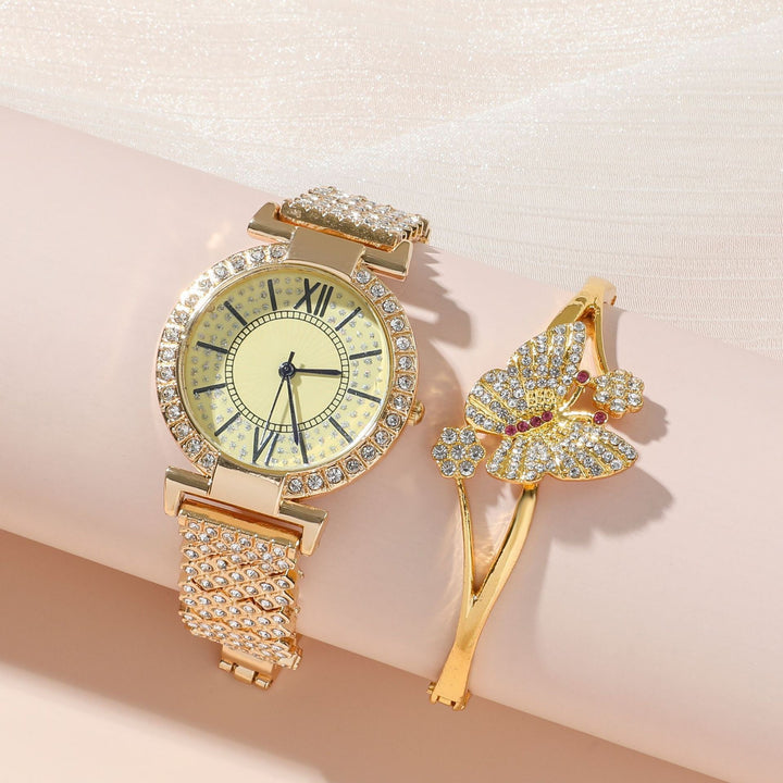 Bracelet Full Diamond Women's Luxury Elegant Gold Watch