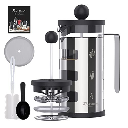 French Press Coffee Maker - Stainless Steel, 4 Cups