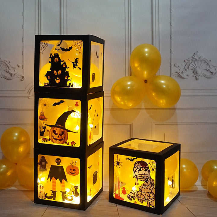 Halloween Balloon Boxes with Ghost & Pumpkin Stickers