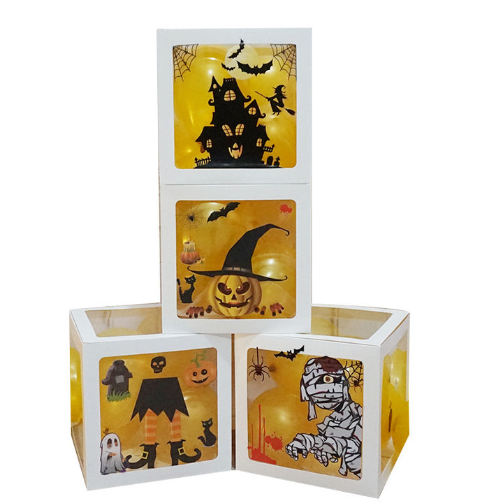 Halloween Balloon Boxes with Ghost & Pumpkin Stickers