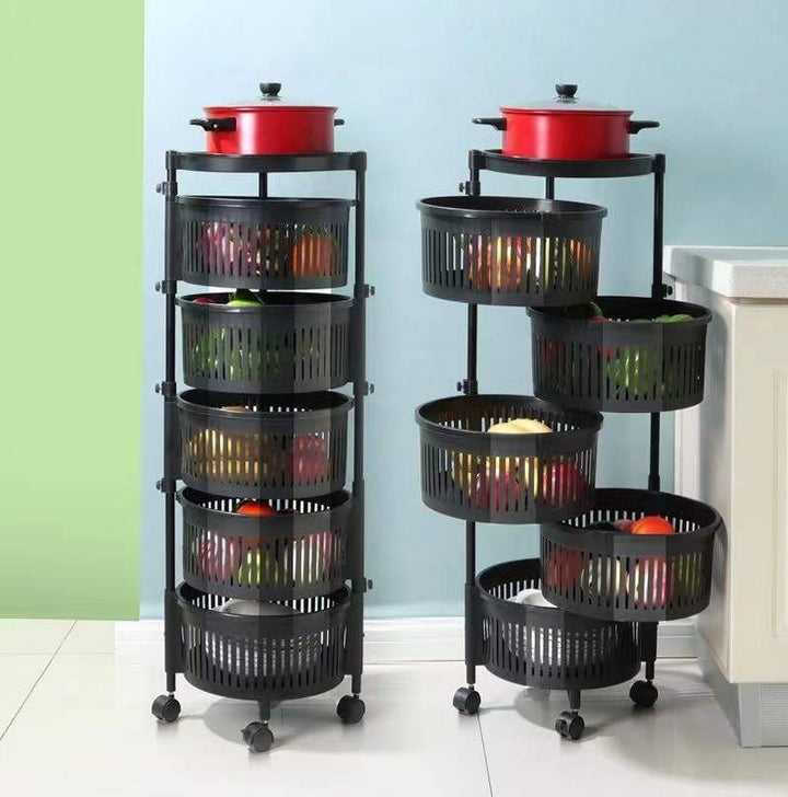 Multilayer Rotating Kitchen Storage Shelf