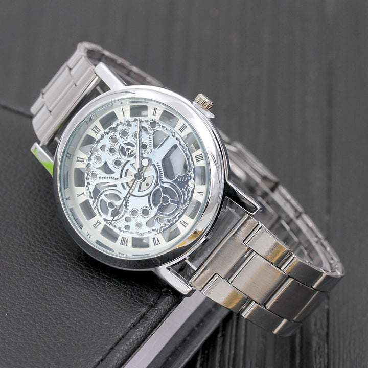 Fashion Non-mechanical Men's Watch Made Of Alloy Hollow Fashion Quartz