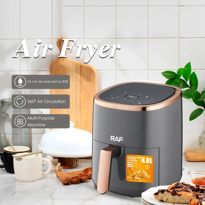 Large Capacity Touch Screen Air Fryer Black Color